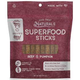 Dtn069720 Dog Treat Naturals Superfood Sticks -beef And Pumpkin 6oz Bag All-natural