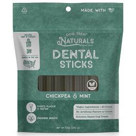 Dtn125587 Dog Treat Naturals Dental Sticks - Chickpea And Mint 10oz 20ct Freshens Breath