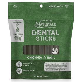 Dtn226826 Dog Treat Naturals Dental Sticks - Chickpea And Basil 10oz Freshen Breath Usa