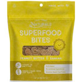 Dtn252221 Dog Treat Naturals Superfood Bites - Peanut Butter And Banana 8oz Turmeric