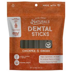 Dtn262220 Dog Treat Naturals Dental Sticks - Chickpea And Ginger 10oz Freshen Breath