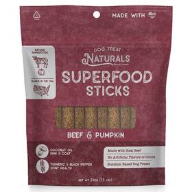 Dtn319405 Dog Treat Naturals Superfood Sticks - Beef And Pumpkin 24oz All-natural Usa