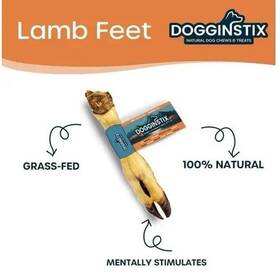 Dogginstix 850046146374 2 Pack Lamb Foot Natural Dog Chew