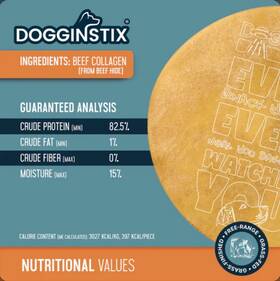 Dogginstix 850046146602 Beef Collagen Ufo Disk