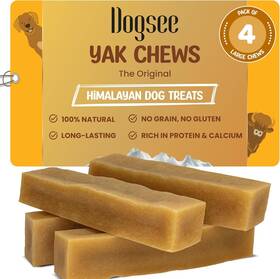 Dogsee 906115984940 Yak Cheese Himalayan Dog Chews 1lb Large - 4 Bars 100% Natural