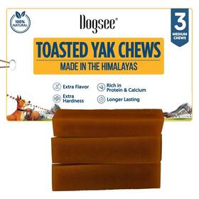 Dogsee 906115989334 Toasted Yak Cheese Himalayan Dog Chews Medium - 3 Extra Long