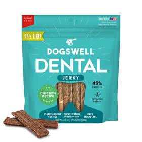 Dogswell 29286 Dental Jerky 1.5 Pound Pack Of 1 Dog Treats Chicken