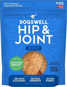 842193 Dogswell Jerky Hip And Joint Dog Treats Grain Free Made 4 Ounce Pack Of 1