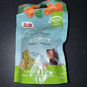 Dole 742797064239 For Pets Freshly Fetched Biscuits Spinach Pumpkin No Artificial Colors