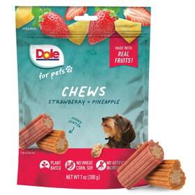 Ff28459 Dole Freshly Fetched Dog Chews Strawberry And Pineapple Flavored Treats