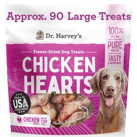 Dr. Harveys 810320020769 Freeze-dried Chicken Hearts - Training Dog Treats Single Ingredient All-nat