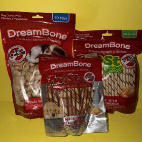 12318 Dreambone Lot 3 New Dog Chews 50 Mini 100 Sticks 30 47.49 On Line