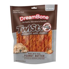 Dreambone 313109215269 Twists Wrapped With Chicken Rawhide-free Dog Chews 8.8 Oz. 36 Count