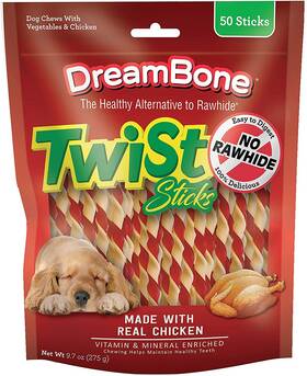 Dreambone 445030883828 Twist Sticks Chews For Dogs 50 Count Rawhide-free Treats