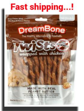 Dreambone 810833003587 Twists Wrapped With Chicken Made Real Peanut Butter No-rawhide