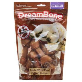 Dreambone 810833023752 Peanut Butter Flavoured Rawhide Free Dog Chews Small 22 Oz