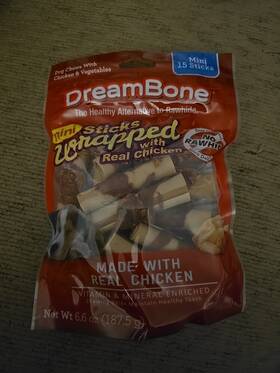 Dreambone 810833028566 Mini Sticks Wrapped Real Chicken Rawhide Free Dog Chew E1