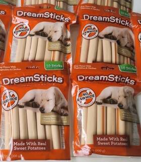 Dreambone 810833029839 40 Dreamsticks With Real Chicken And Sweet Potato Rawhide-free 4pkgsx10