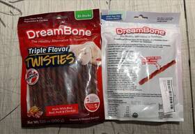 Dreambone 892383009516 2 Pack Of Triple Flavor Twisties Dog Chews 25 Sticks 7.05 Oz