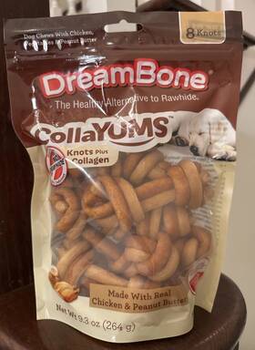 Dbc-0170t Dreambone Collayums Knots Dog Chews Real Chicken And Peanut Butter 8 Bb02/27
