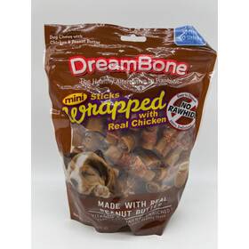 Dbcw-00392 Dreambone Mini Chicken Wrapped Chews With Peanut Butter Dog 40 Sticks