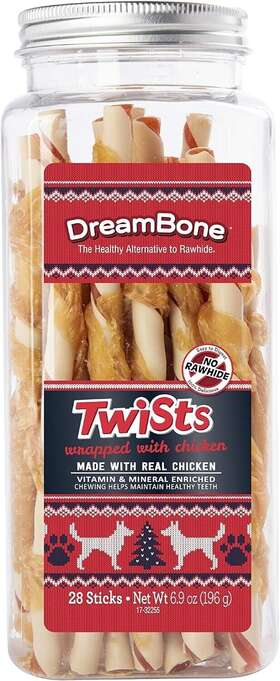 Dbcw-00479h Dreambone Holiday Twists Wrapped With Chicken Made Real 28 Count