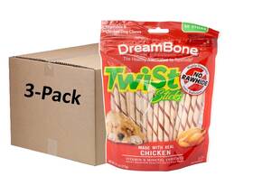 Dbtt-02844 Dreambone 24 -12-ip Twist Sticks Chicken Chews Pack Of 3 Rawhide Free Dog Treats 9.7 Oz