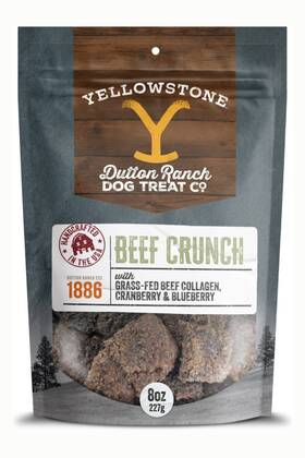 Dutton Ranch Dog Treat Co. 850061036384 Yellowstone Beef Crunch Squares Crunchy Treats 8oz