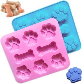 Dwdiwen 717203327710 2pcs Silicone Molds Non-stick Puppy Dog Paw And Bone Food Grade Hard Candy For