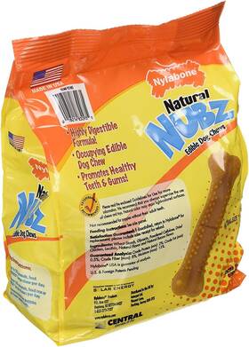 E Produucts. 445024071002 Pack Of 2 Natural Nubz Edible Dog Chews 22ct. 2.6lb/bag -total 5.2lb Limit