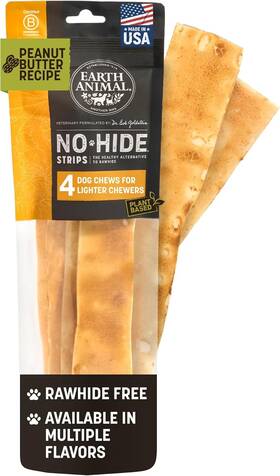 11196 Earth Animal No Hide Strips - Natural Rawhide Free 1.5 Ounce Pack Of 1 Tan