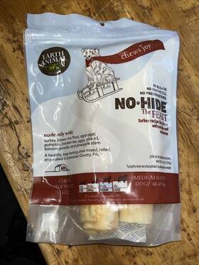 Earth Animal 810049513627 Dog No Hide Feast Holiday Chews Limited Edition 2 Pieces 7 Inch Long