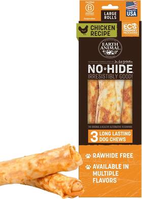 Earthanimal1231 Earth Animal 810132873829 No Hide Chicken Chews Large Dogs 3 Pack Rawhide Free Treats Usa