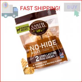 Earth Animal 812121030138 No Hide Chews - Long Lasting Rawhide Free Small Dog Rolls Ve