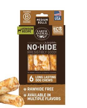 Earth Animal 812121030152 No Hide Chews Long Lasting Rawhide Free Medium Dog Rolls