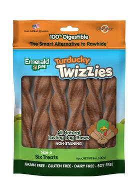 Emerald Pet 856916006236 Twizzies Rawhide Free 100% Digestible Natural Dog Lasting Chew Treats Ma