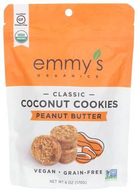 Emmys Organics 731338887581 Organic Peanut Butter Coconut Cookie 6 Oz
