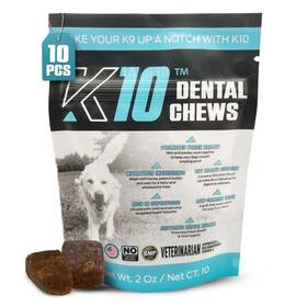 Equinety 860001587388 K10 Dental Chews 10 Count Low-calorie Dog Chew With Human-grade Ingredients