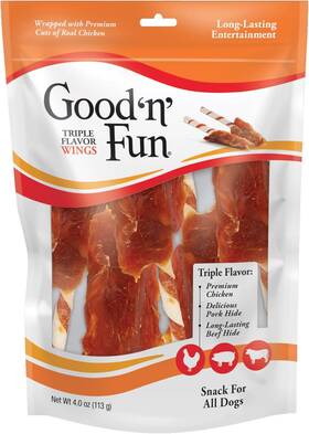 P-83336kh-10 Eruule Triple Flavor Wings Made With Real Meat Treats For All Dog Sizes