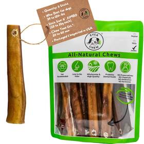 Everchew 199874559025 Premium 6 Low-odor Bully Stick Refill Packs Free-range Grass-fe