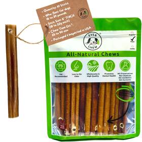 Everchew 724901136285 Premium 6 Low-odor Bully Stick Refill Packs Free-range Grass-fe