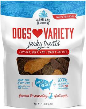 Farmland Traditions 313035448489 Filler Free Dogs Love Variety Premium Jerky Treats For