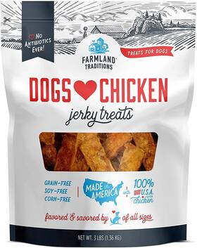 Farmland Traditions 445009943980 Dogs Love Chicken Premium Jerky Treats For 3 Lbs. No A
