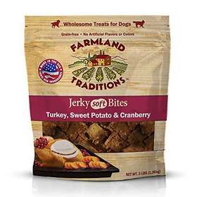 Farmland Traditions 884713000607 Usa Made 3 Lbs. Turkey Sweet Potato Cranberry Soft Jerky Bite Dog Treats