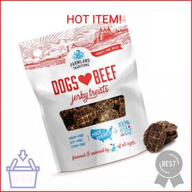 Farmland Traditions 884713000775 Dogs Love Beef Jerky Dog Treats With Only 3 Ingredients And