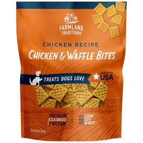 Farmland Traditions 884713002915 Simple Snacks Chicken And Waffle Bites Dog Treats 16oz