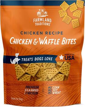 Farmland Traditions 884713003103 Chicken And Waffle Bites Gluten-free Dog Treats Made In Usa For All Breeds