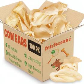 Fetcheroni 726084457973 Cows Ears For Dogs Thick And Large Dog Single Ingredient No Hide Cow
