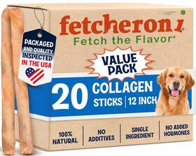 Fetcheroni 850051536818 12 Collagen Sticks For Dogs Low Odor Long-lasting Bully Stick R