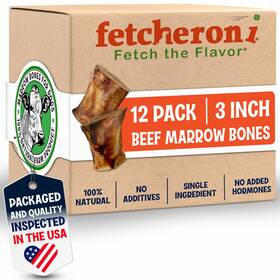 Fp3mb12 Fetcheroni Beef Marrow Bones For Dogs 3 Inch Bone Long 1 Count Pack Of 12